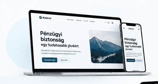 Reszponzív weboldal laptopon és telefonon